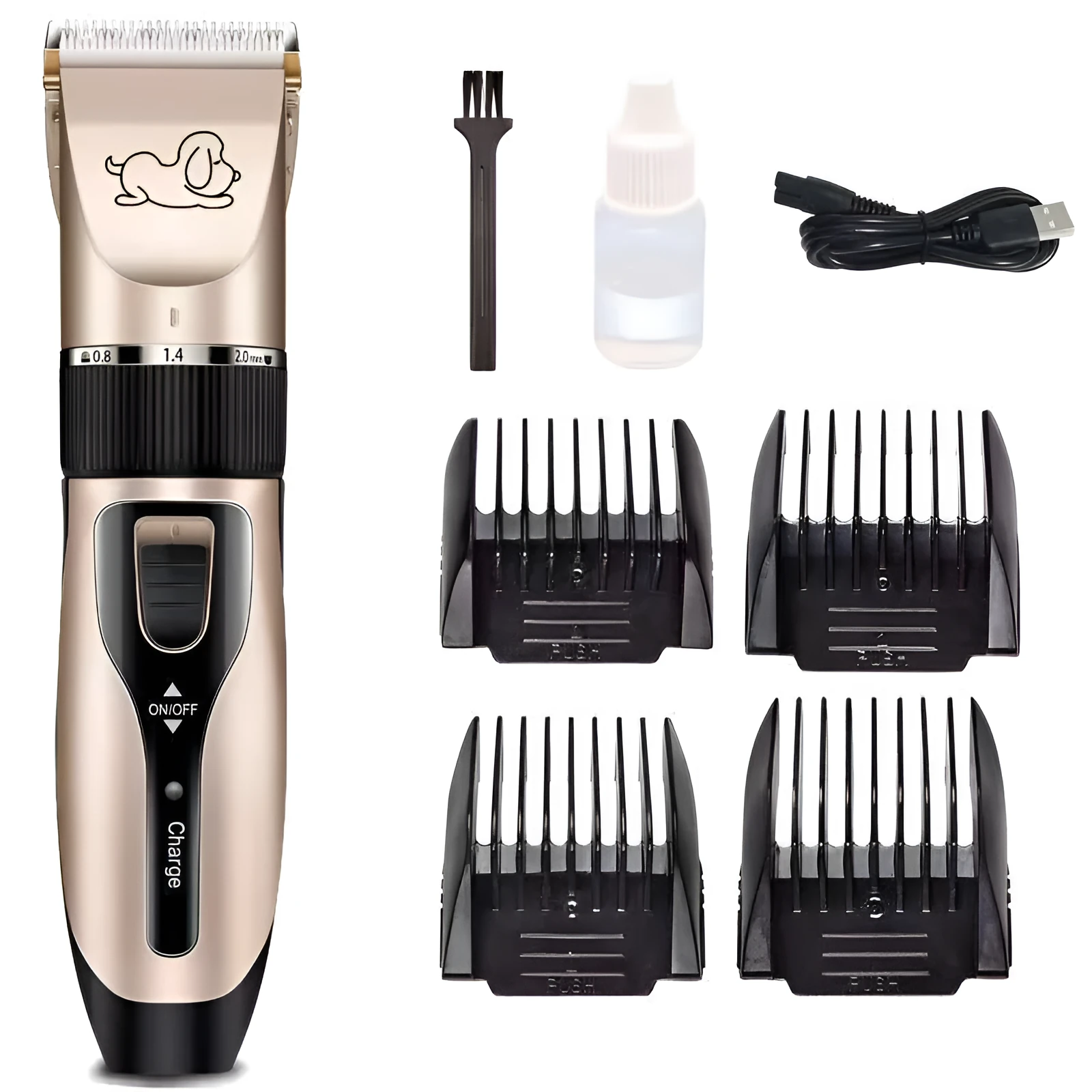 High power pet shaver for large dogs and cats, Pearl White standard model with blade