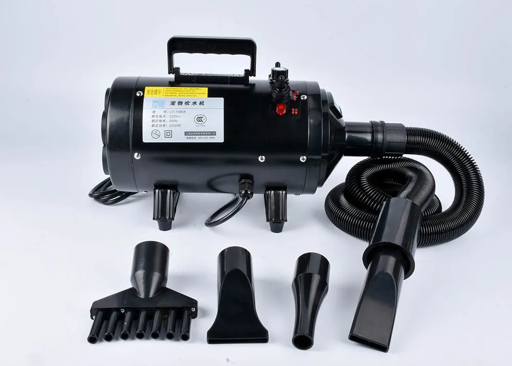 LT-1090A 2200W metal dog hair dryer water blower in black with power cord