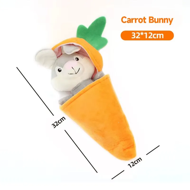 Interactive squeaky dog toy for puppies shaped as a banana monkey, made from non-toxic materials for small breed enrichment