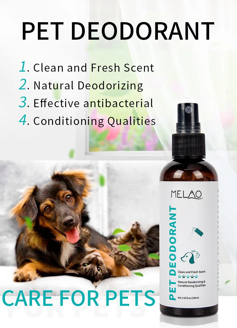 Pet deodorant 100ml spray bottle for cat and dog urine odour neutralising