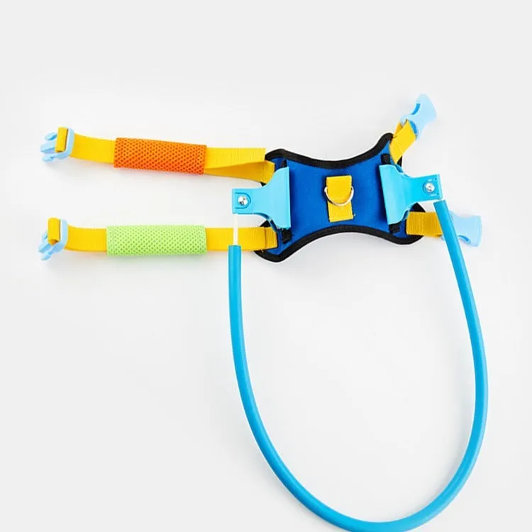 Blue adjustable anti-collision ring or halo for dogs, shown in multiple sizes.