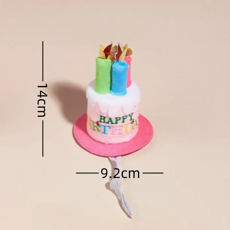 Printed polyester dog birthday hat and drool towel set in blue with creative triangular binder design