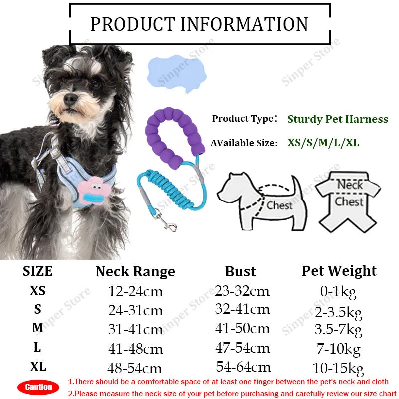 No pull dog harness with multifunction leash, soft adjustable vest, reflective stitching, breathable mesh, for medium dogs, multiple colours available