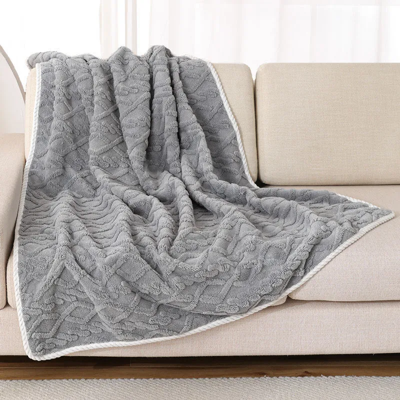 Soft thick warm waterproof machine washable pet plush blanket for dogs and cats in coffee colour size large
