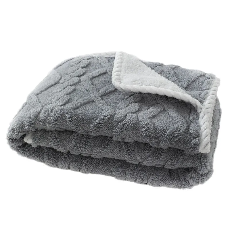 Soft thick warm waterproof machine washable pet plush blanket for dogs and cats in coffee colour size large