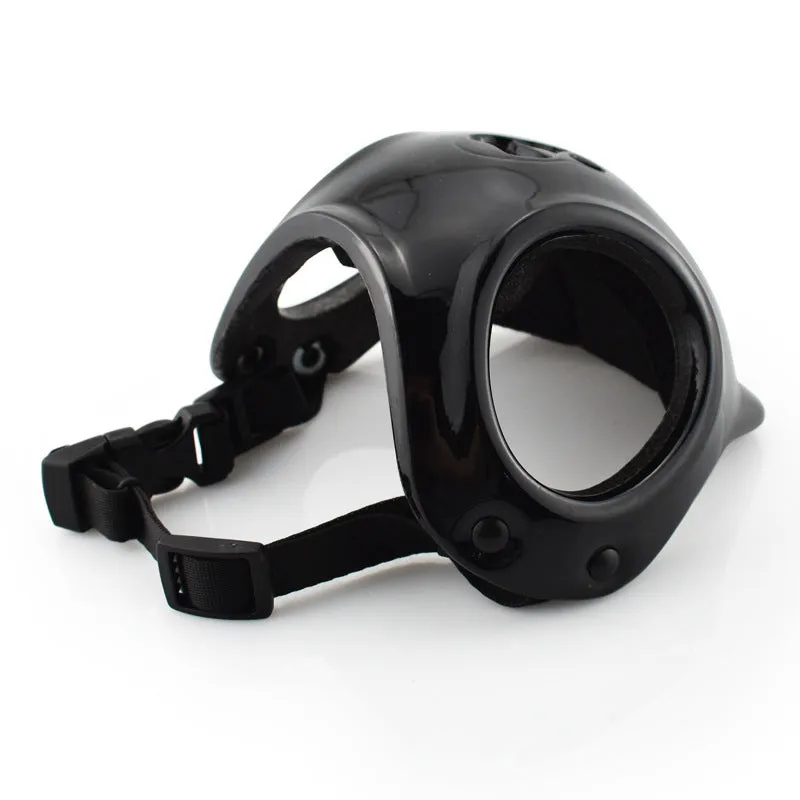 Plastic safety helmet for small to medium sized dogs in black colour