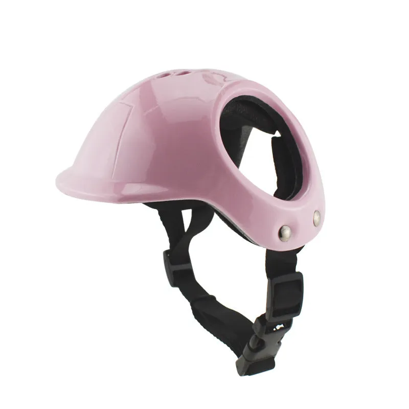 Plastic safety helmet for small to medium sized dogs in black colour