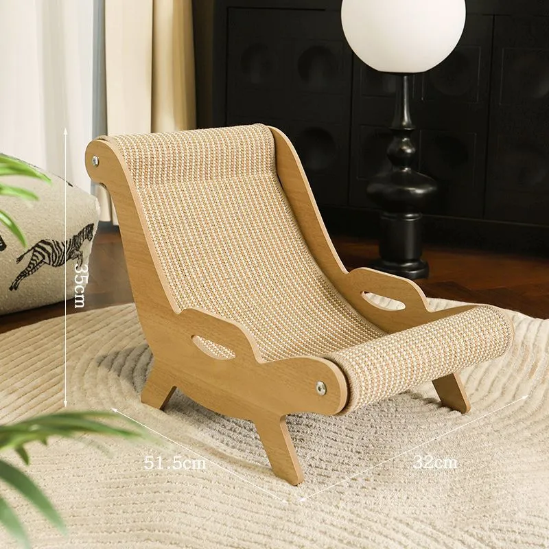 Sisal cat nest scratch board recliner with hemp cushion and replacement pad