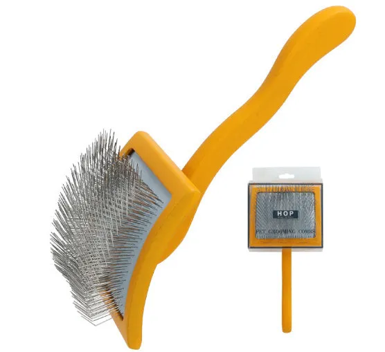 Wooden pet comb with rubber effect paint in multiple colours including canopy hair comb and crown hair comb styles