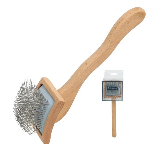 Wooden pet comb with rubber effect paint in multiple colours including canopy hair comb and crown hair comb styles
