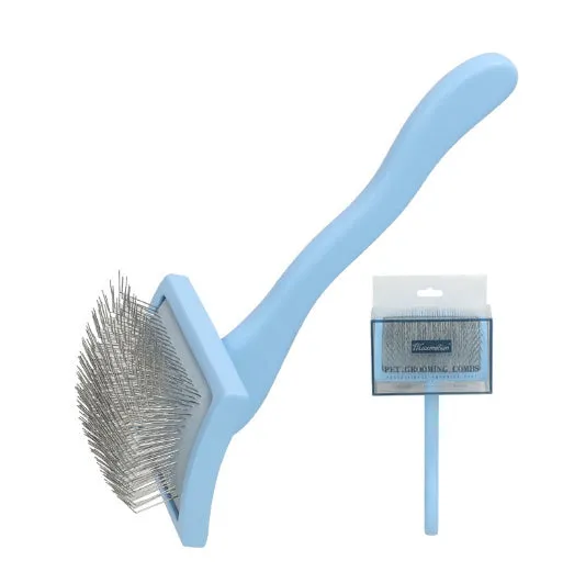 Wooden pet comb with rubber effect paint in multiple colours including canopy hair comb and crown hair comb styles