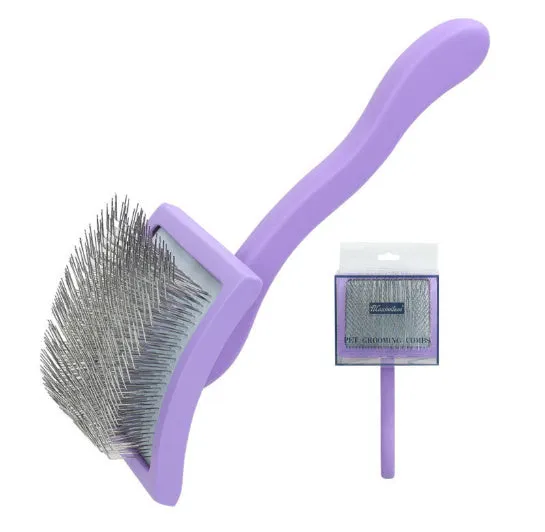 Wooden pet comb with rubber effect paint in multiple colours including canopy hair comb and crown hair comb styles