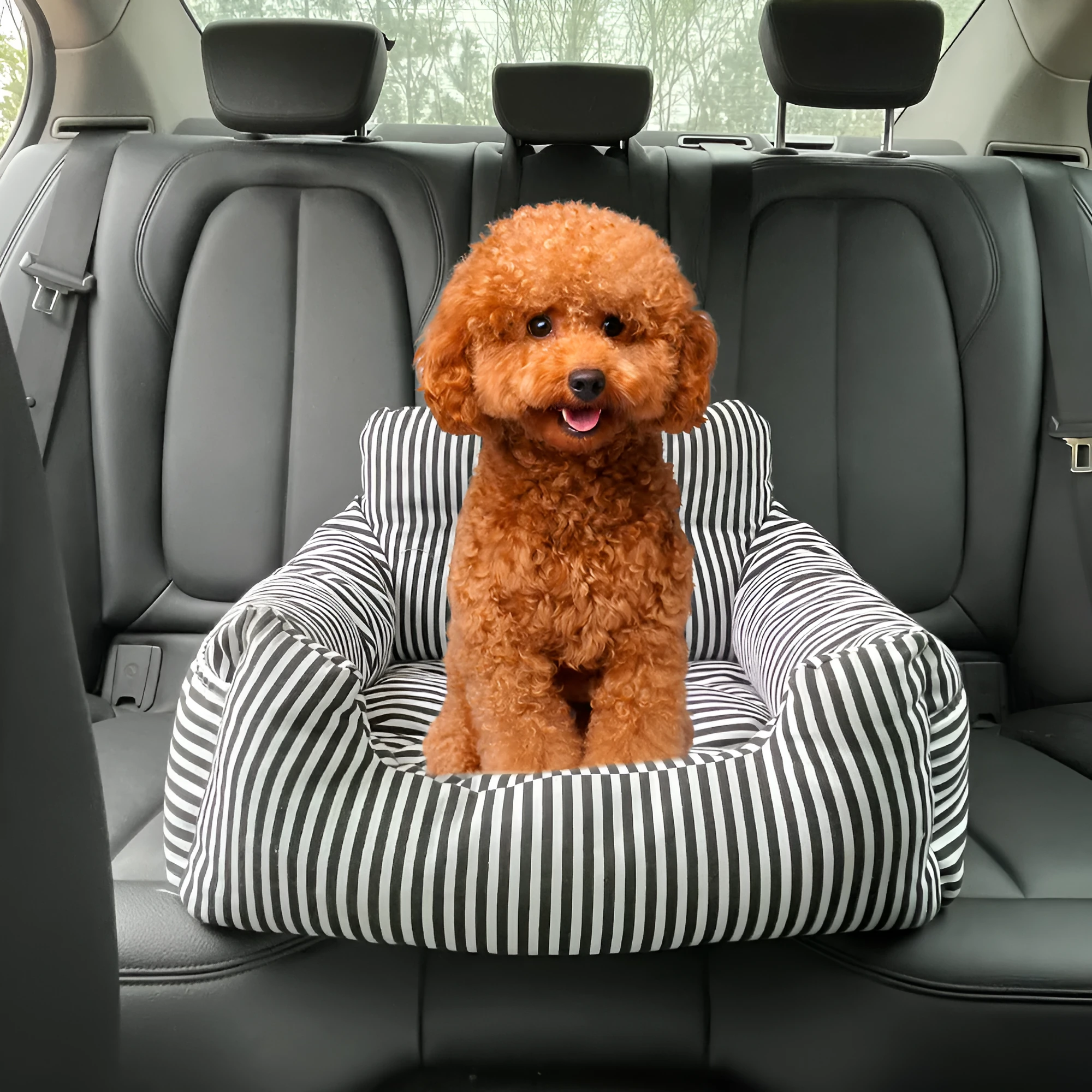 Pet sofa bed car nest striped dog bed 45x40x30cm cloth material raised sides
