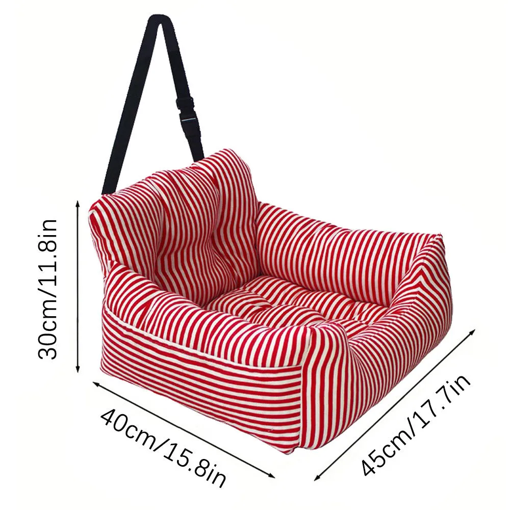 Pet sofa bed car nest striped dog bed 45x40x30cm cloth material raised sides