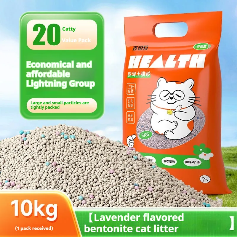 Bentonite cat litter low dust deodorant clean smell available in 5kg 10kg 20kg lavender lemon original