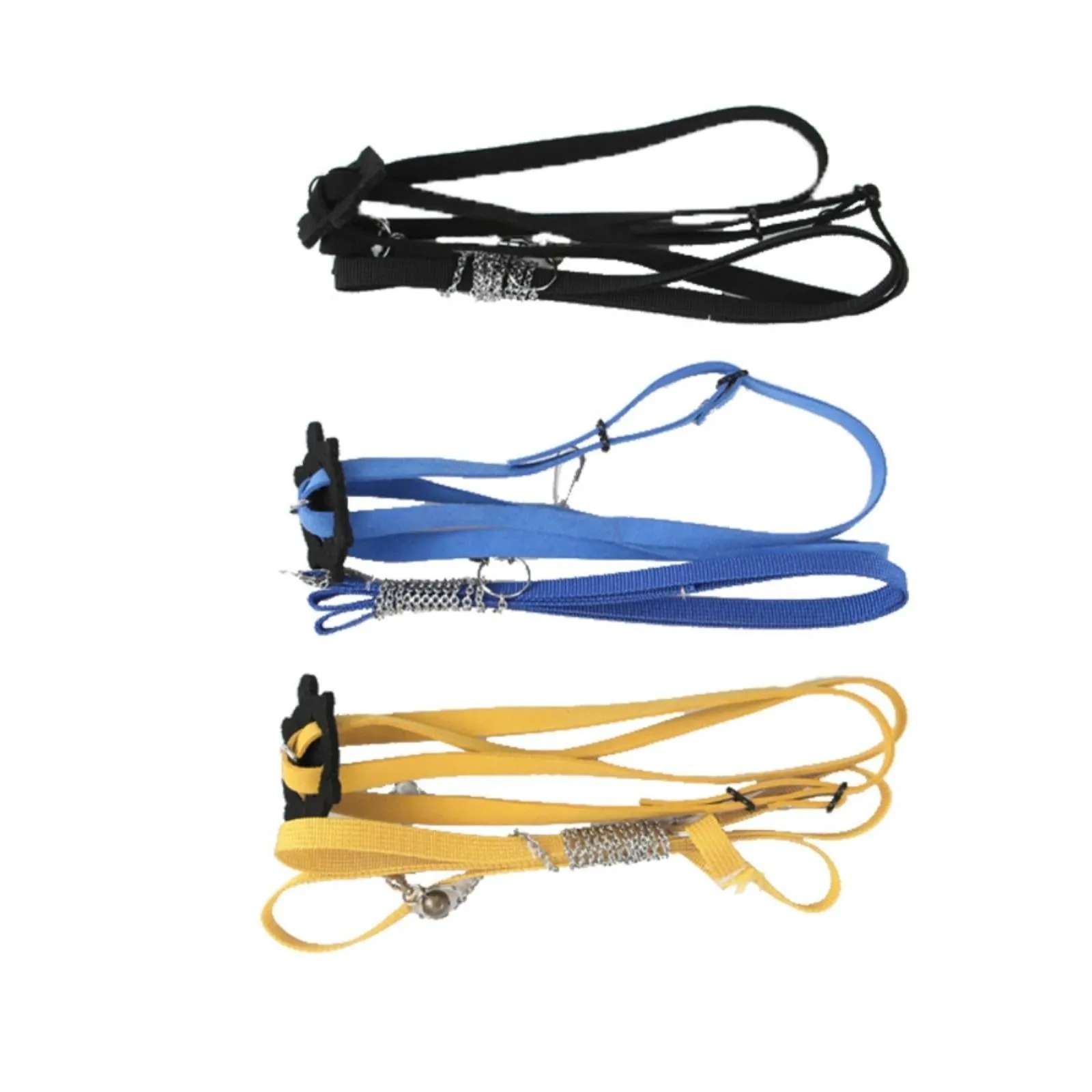 Yellow adjustable turtle walking harness with bell and traction rope for small pets under 6 kg