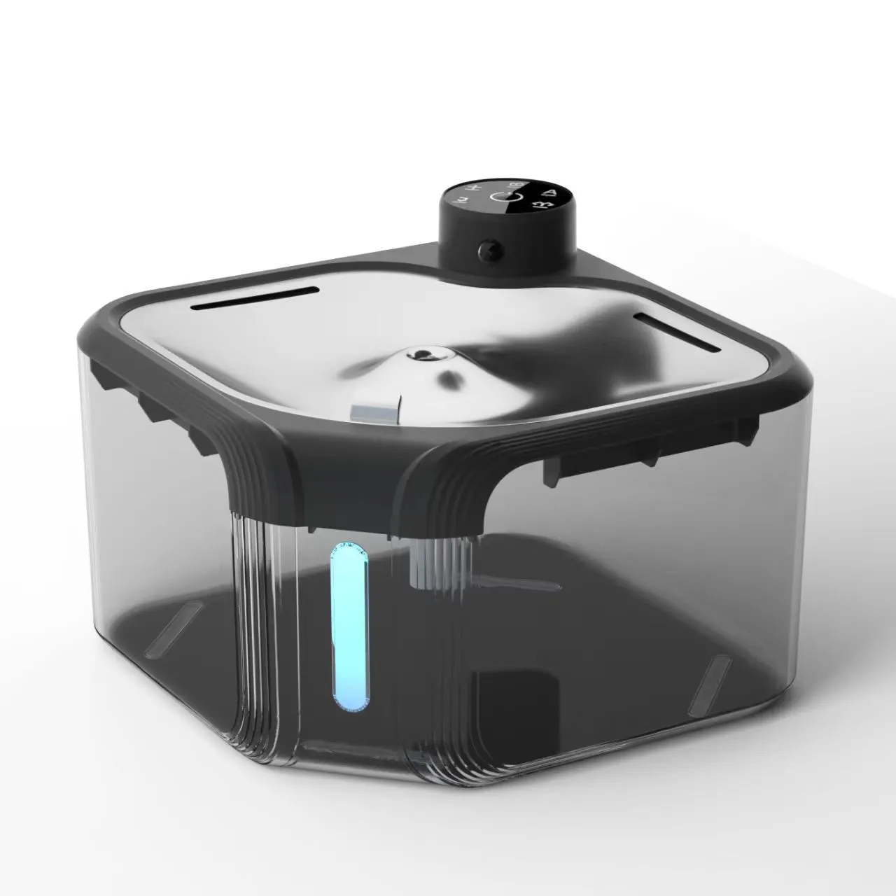 Stainless steel pet water dispenser with wireless induction automatic water outlet for dogs and cats, black or white