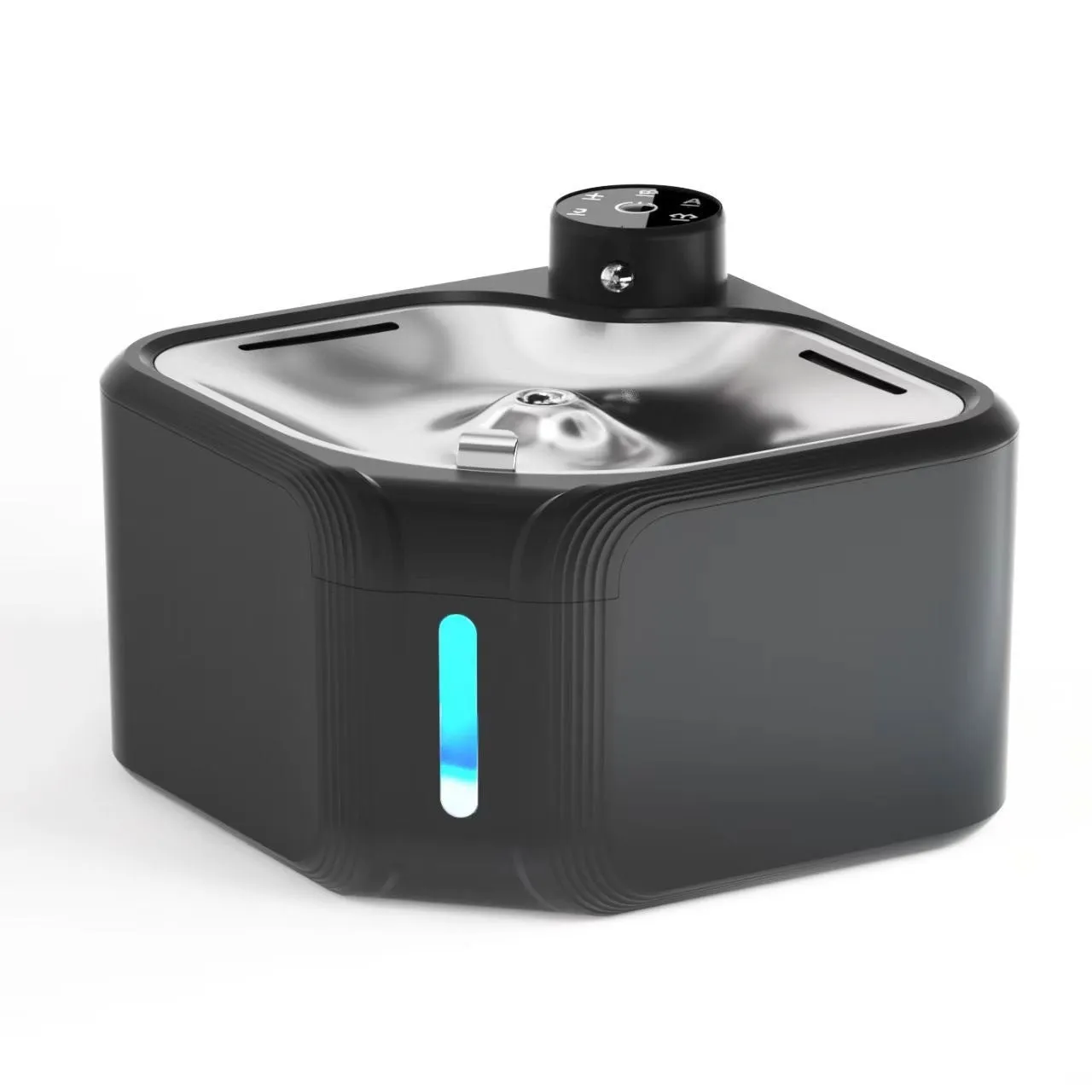 Stainless steel pet water dispenser with wireless induction automatic water outlet for dogs and cats, black or white