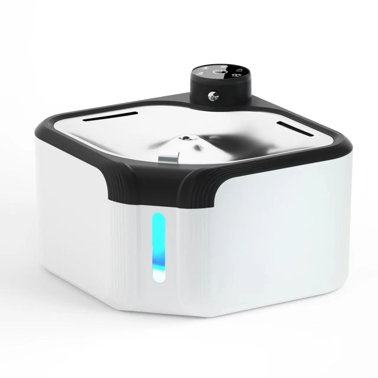 Stainless steel pet water dispenser with wireless induction automatic water outlet for dogs and cats, black or white