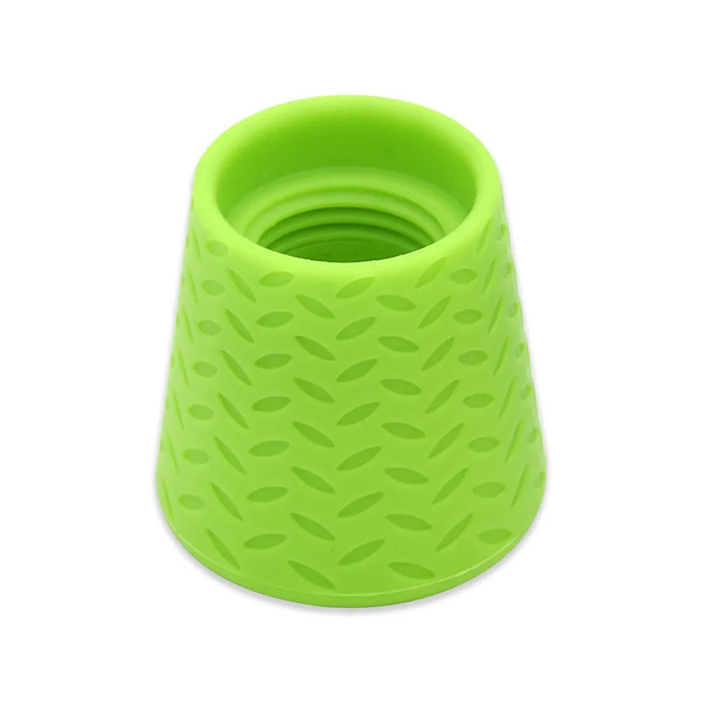 Silicone pet shower head in blue, green, and orange colours for portable dog and cat bathing