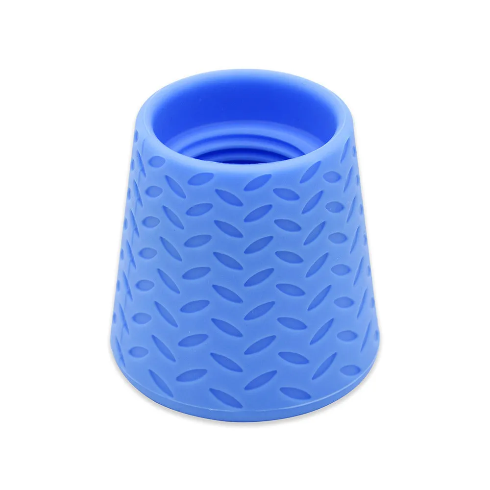 Silicone pet shower head in blue, green, and orange colours for portable dog and cat bathing