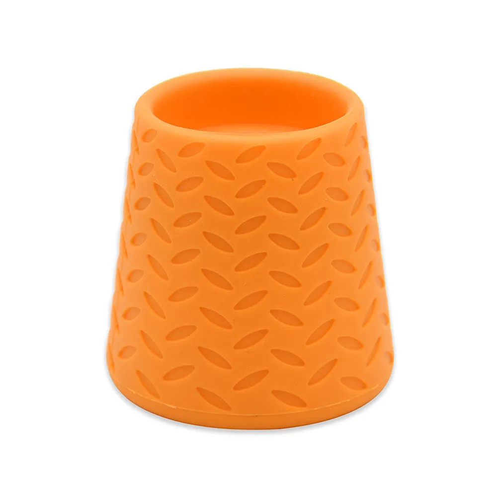 Silicone pet shower head in blue, green, and orange colours for portable dog and cat bathing