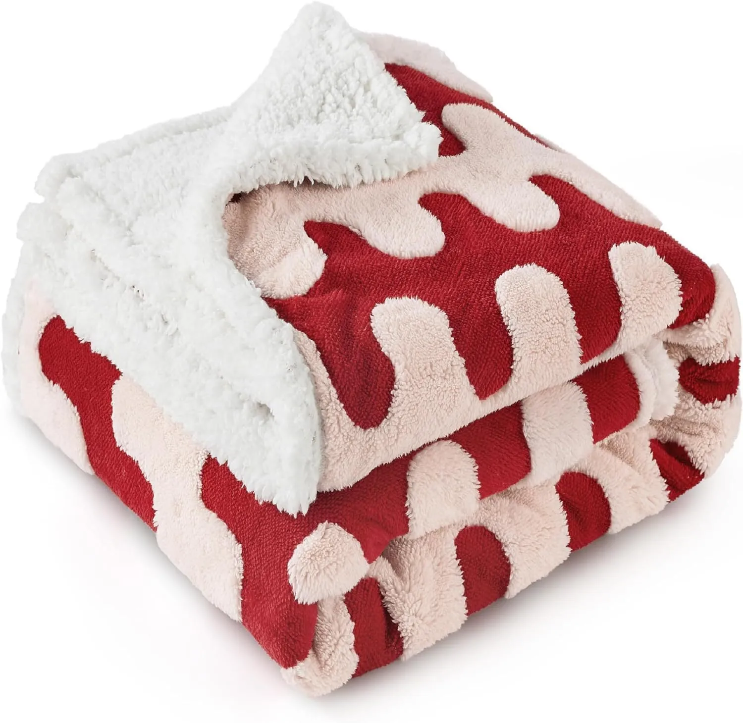 Shu cotton thickened waterproof pet blanket in blue sky white clouds pattern showing soft texture