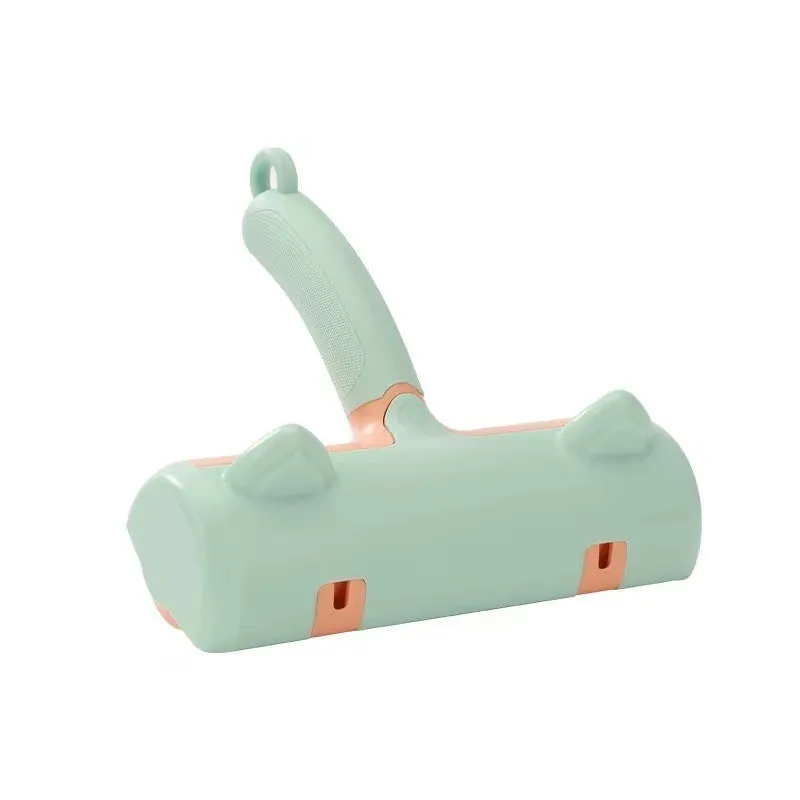 Mint green PP plastic cat hair removal brush with measurements 20x19.5x7cm showing brush head design
