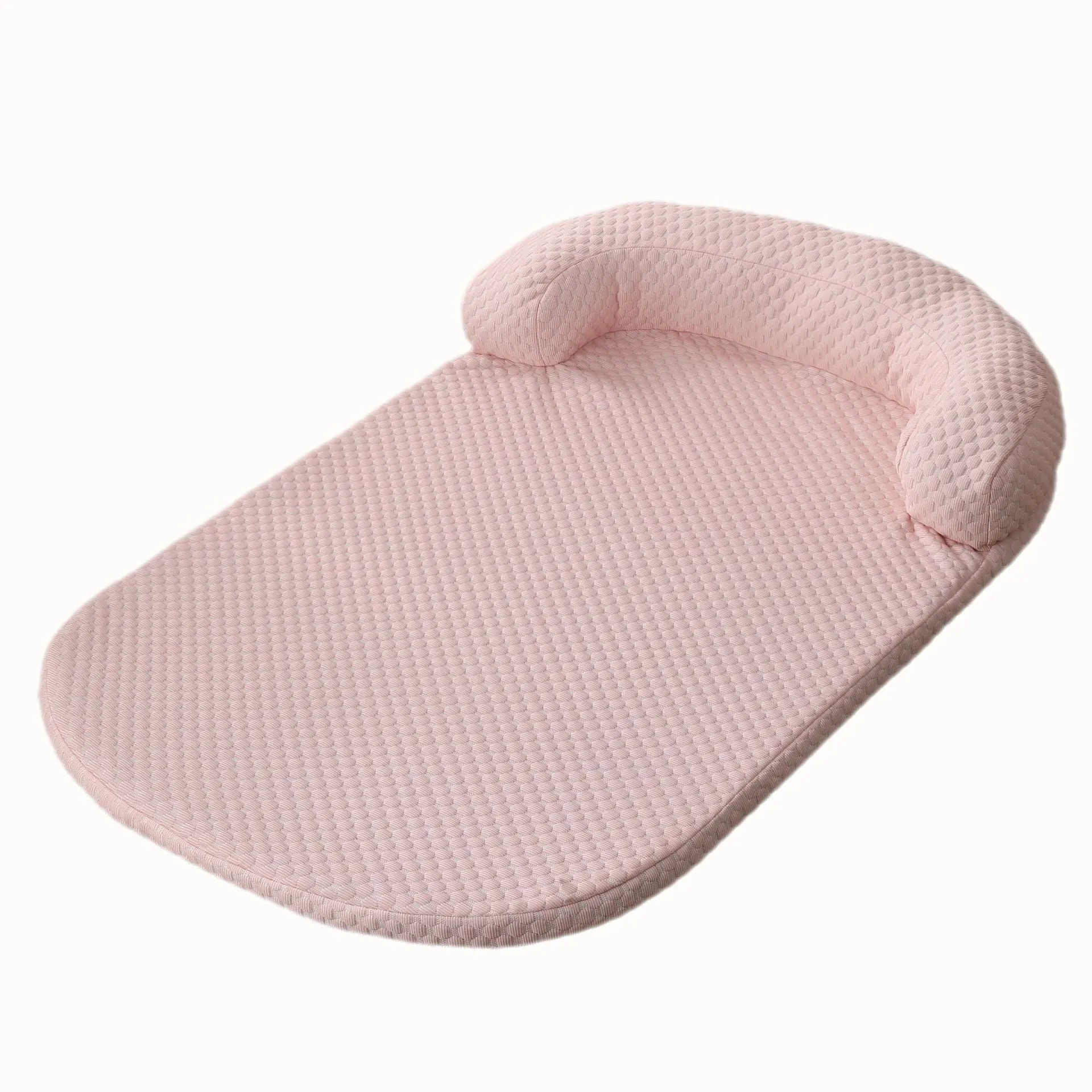 Summer pet cooling mat in blue with breathable ice peas fabric for dogs, shown on a flat surface.