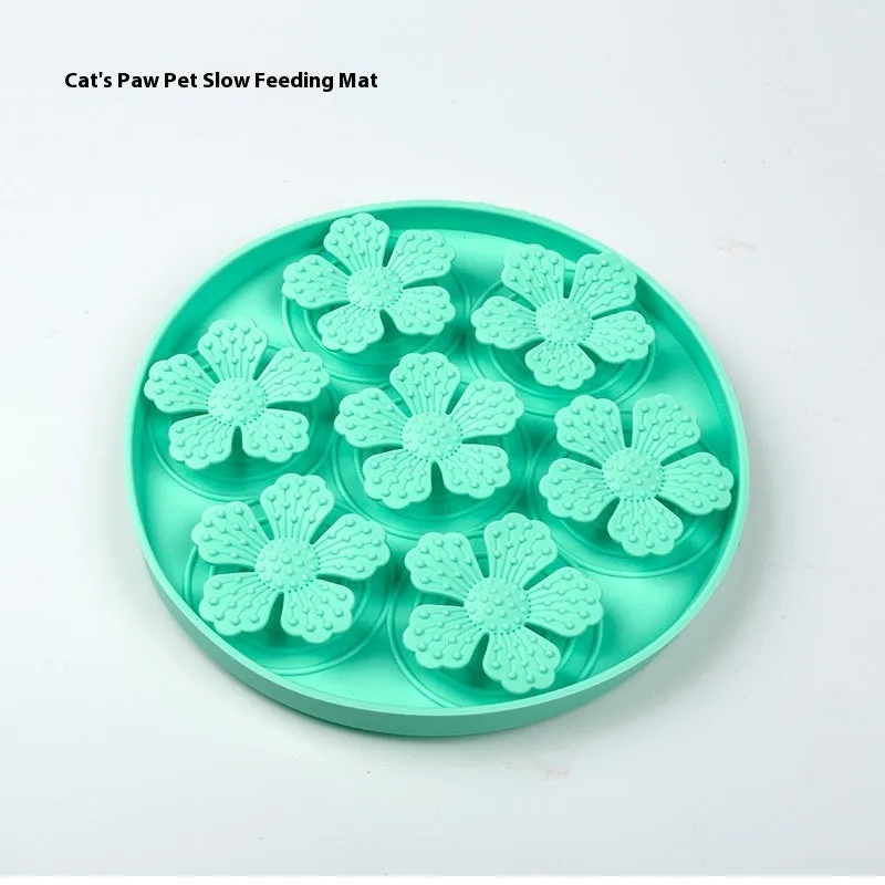 Silicone pet licking pad suction cup food bowl in rose style round purple colour