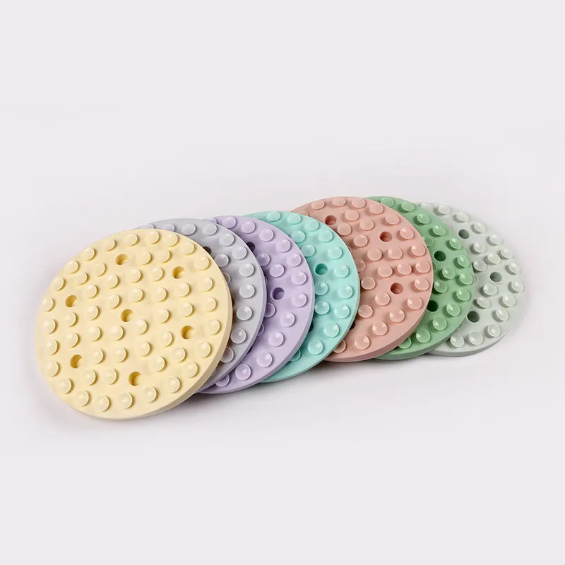 Silicone pet licking pad suction cup food bowl in rose style round purple colour