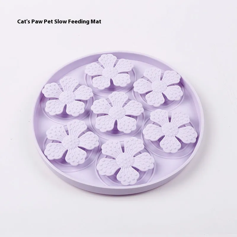 Silicone pet licking pad suction cup food bowl in rose style round purple colour