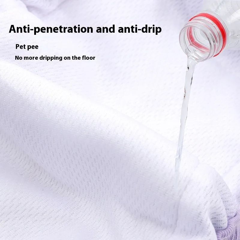 Home washable dog safety pants in Avocado print, polyester, side view on light background