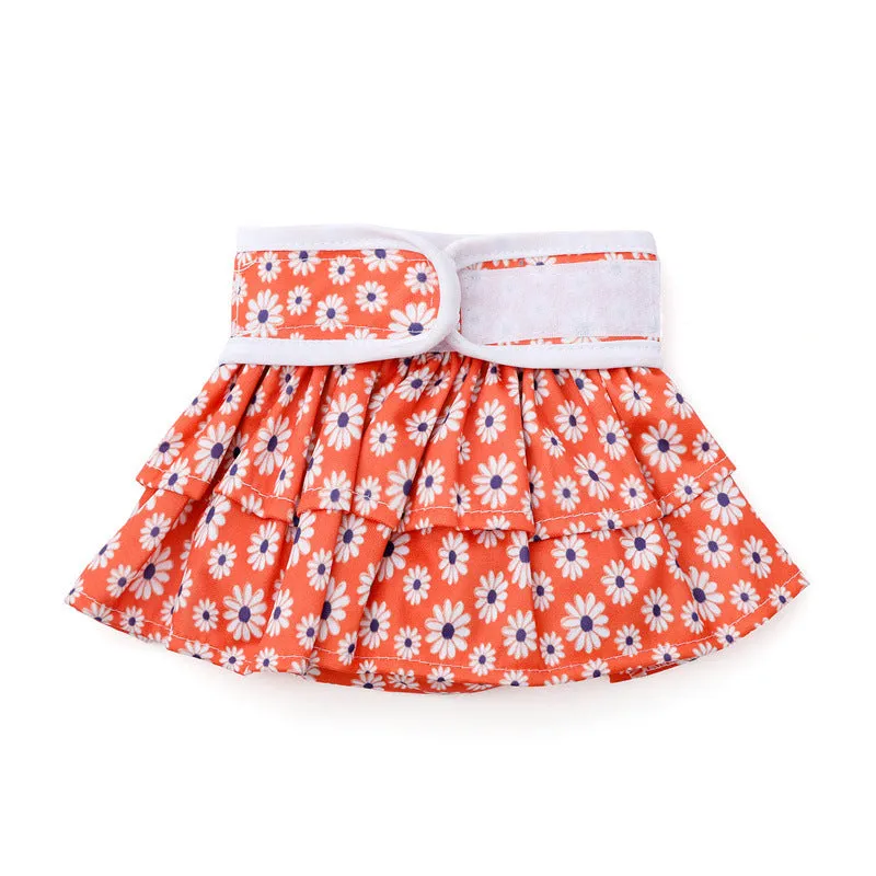 Home washable dog safety pants in Avocado print, polyester, side view on light background