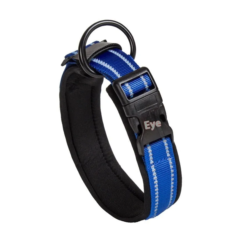 Cloth dog collar in monochrome pattern, available in multiple sizes and colours, with neck-safe design