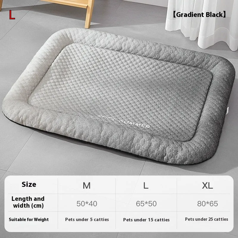Gradient colour Ice Silk pet cooling mat in three colours Yellow Black Blue with M L XL sizes