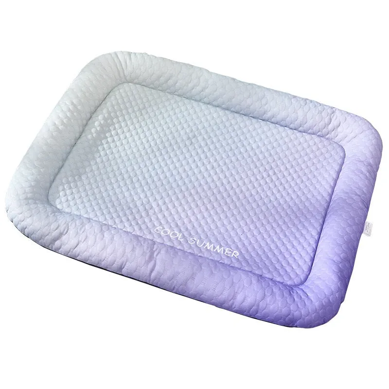 Gradient colour Ice Silk pet cooling mat in three colours Yellow Black Blue with M L XL sizes