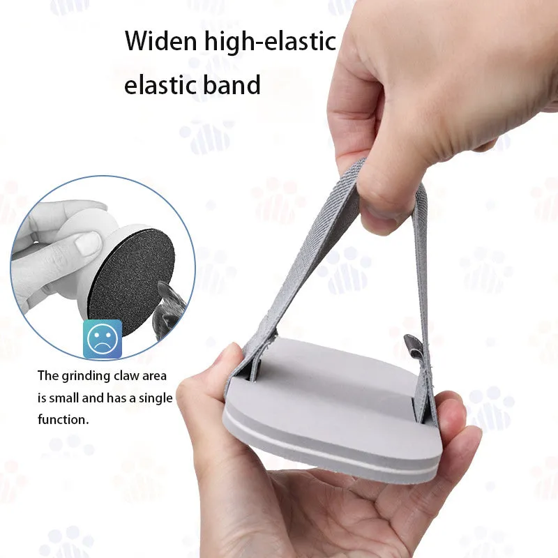 Grey EVA pet nail file grooming tool with four detachable sanding heads for cats and dogs