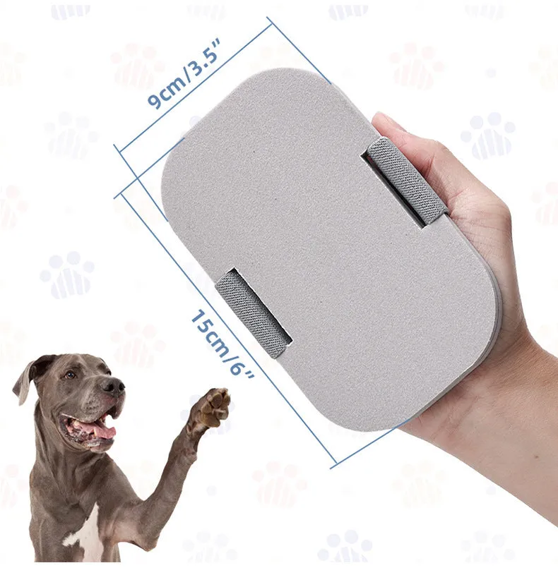 Grey EVA pet nail file grooming tool with four detachable sanding heads for cats and dogs