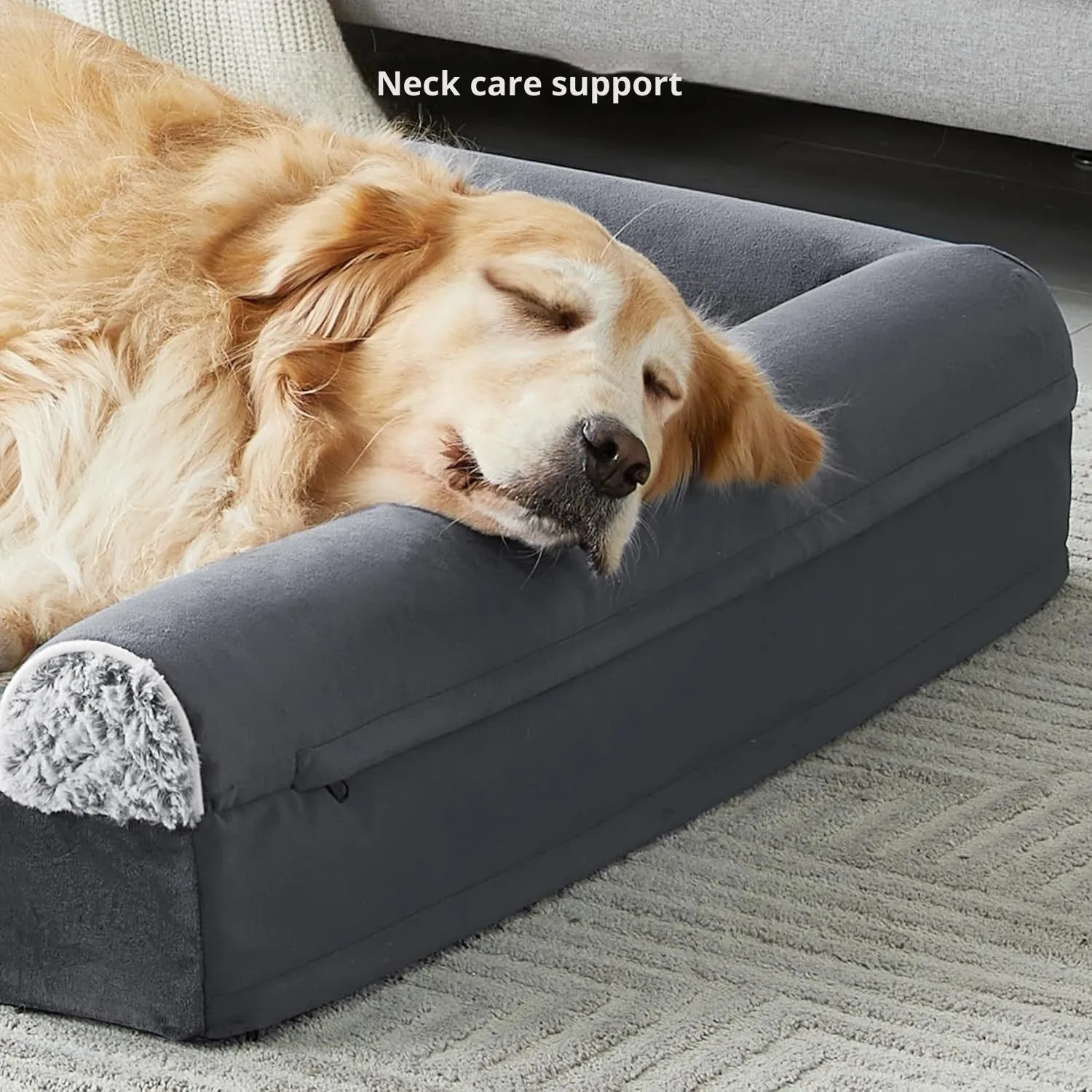 Rectangular cloth pet sleeping mat for dogs in brown, dark gray, and gray with size options L XL 2XL