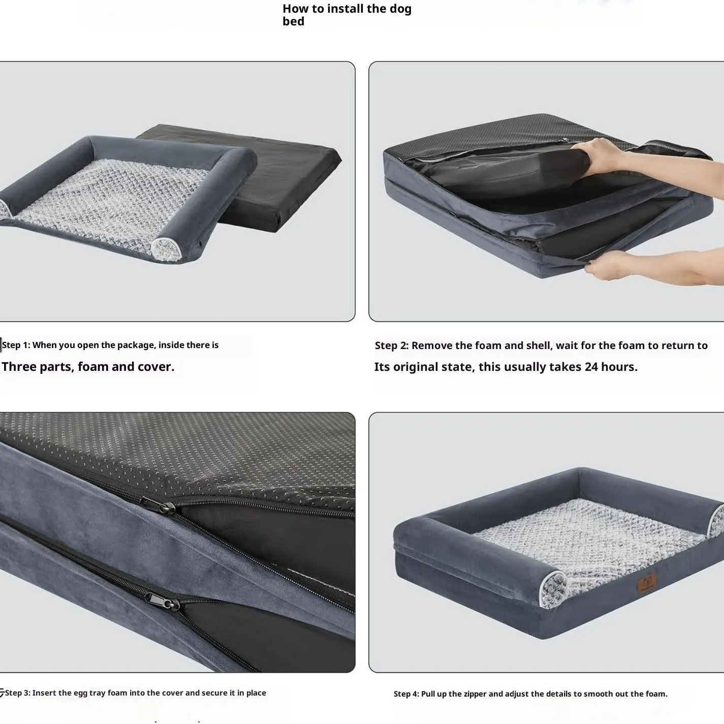 Rectangular cloth pet sleeping mat for dogs in brown, dark gray, and gray with size options L XL 2XL