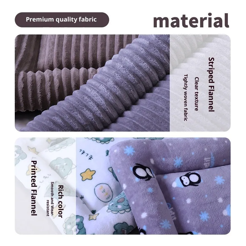 Silver gray cotton pet bed with removable washable cover on floor