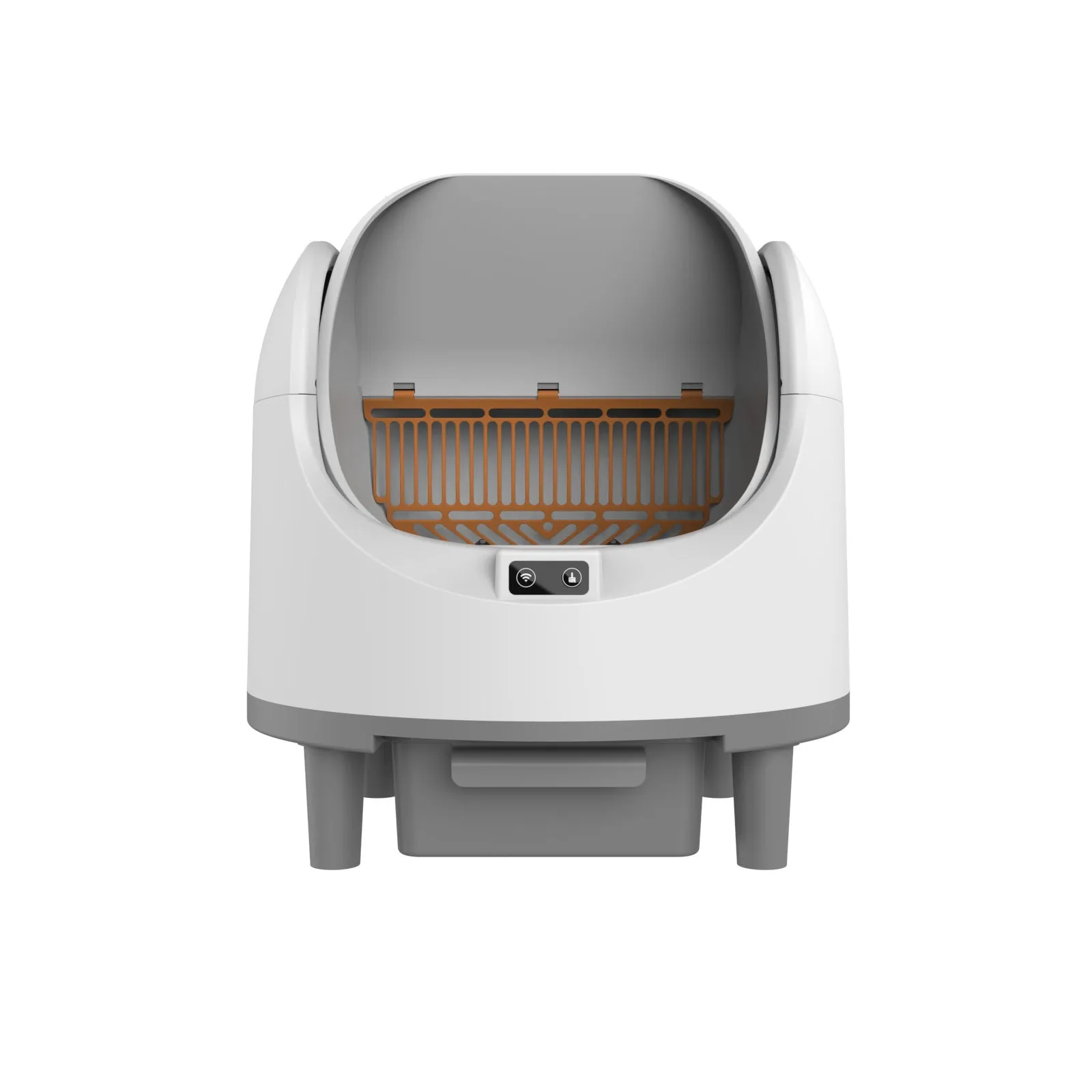 White fully automatic cat litter box with intelligent shovel machine, 535x535x600mm, APP smart control