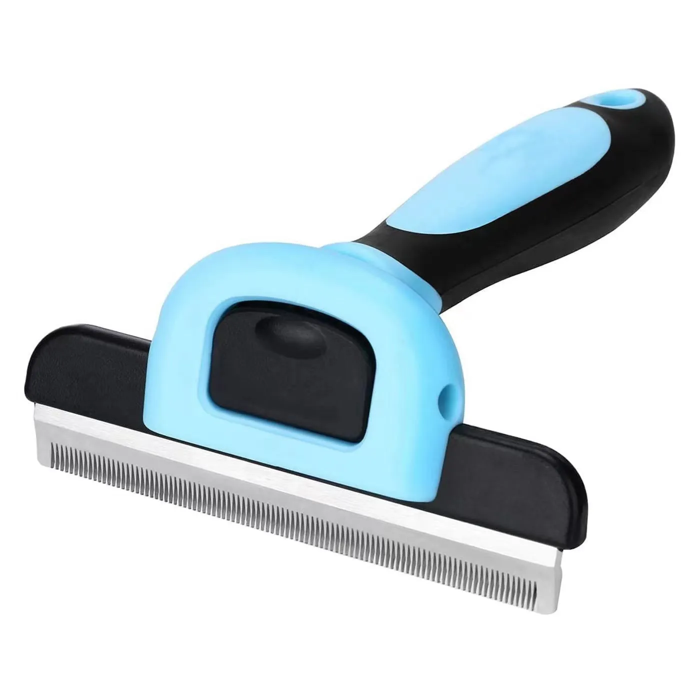 Large blue removable knot opener pet hair removal comb for dogs, 13.5 x 10.5 x 5 cm, stainless steel