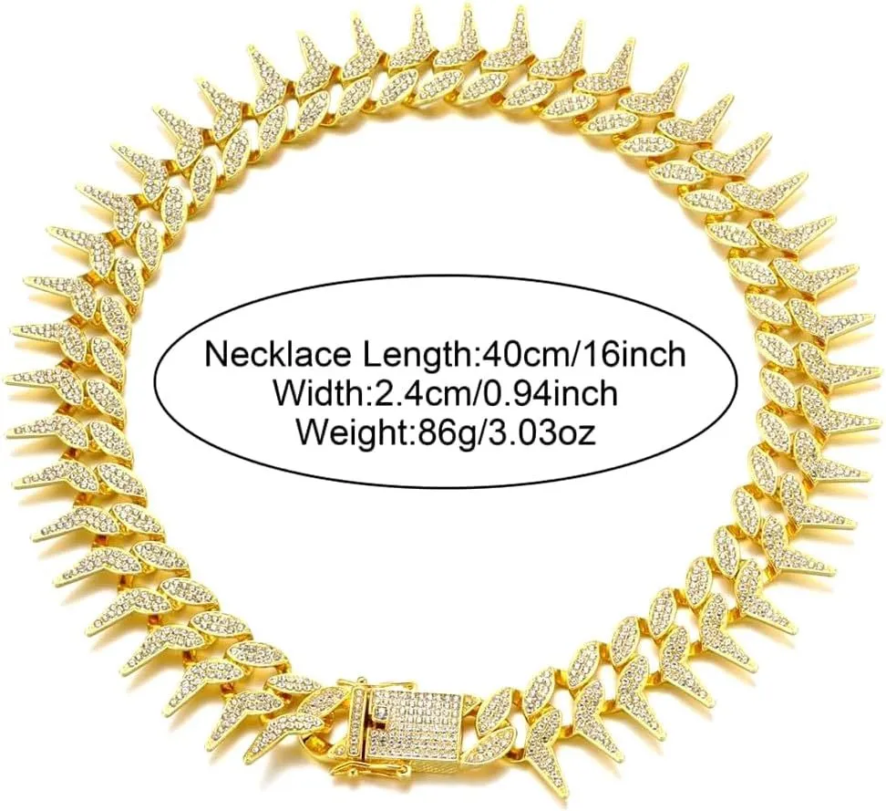 Diamond pet neckband necklace in gold with plaid pattern on a zinc alloy band, suitable for small to large pets.