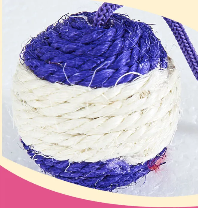 Paper sisal ball cat toy measuring 20x4.5cm for teeth grinding and claw sharpening