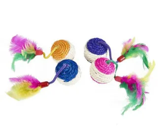 Paper sisal ball cat toy measuring 20x4.5cm for teeth grinding and claw sharpening