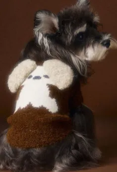 Sleeveless dog sweater vest with 3D ear design in beige for small breeds