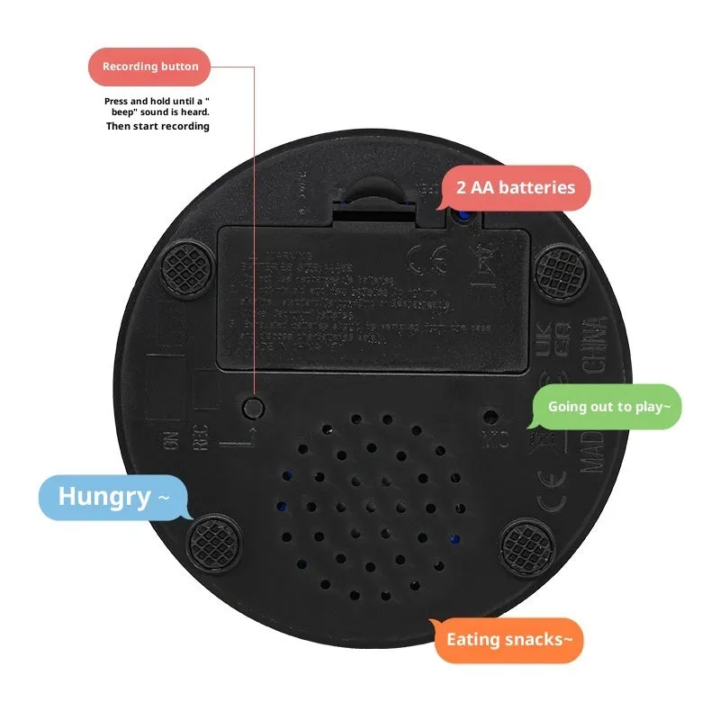 Pet button speaker 30 second recording box in fluorescent orange ABS shell for dog training