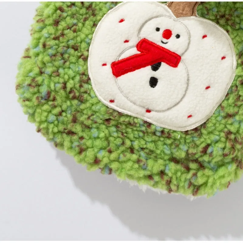 Christmas sherpa dog hoodie with colourful dots snowman embroidery pink green sizes XS-XXL